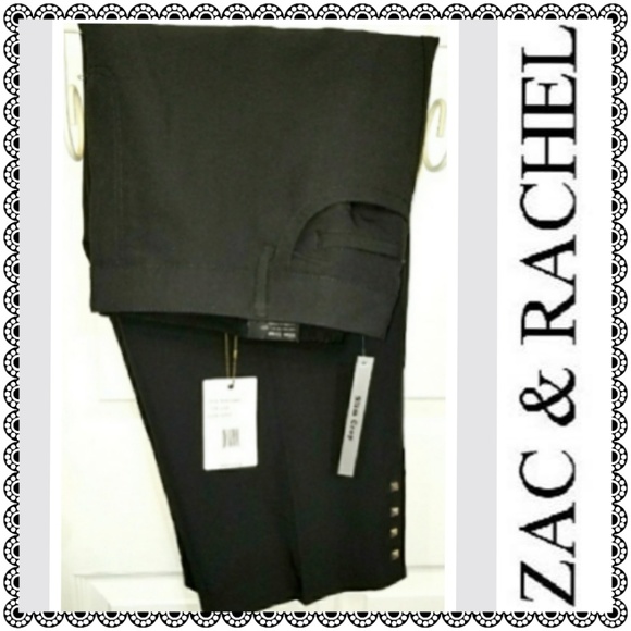 Zac & Rachel Pants - {Zac & Rachel} Slim Crop pants, black, rivets, 20W